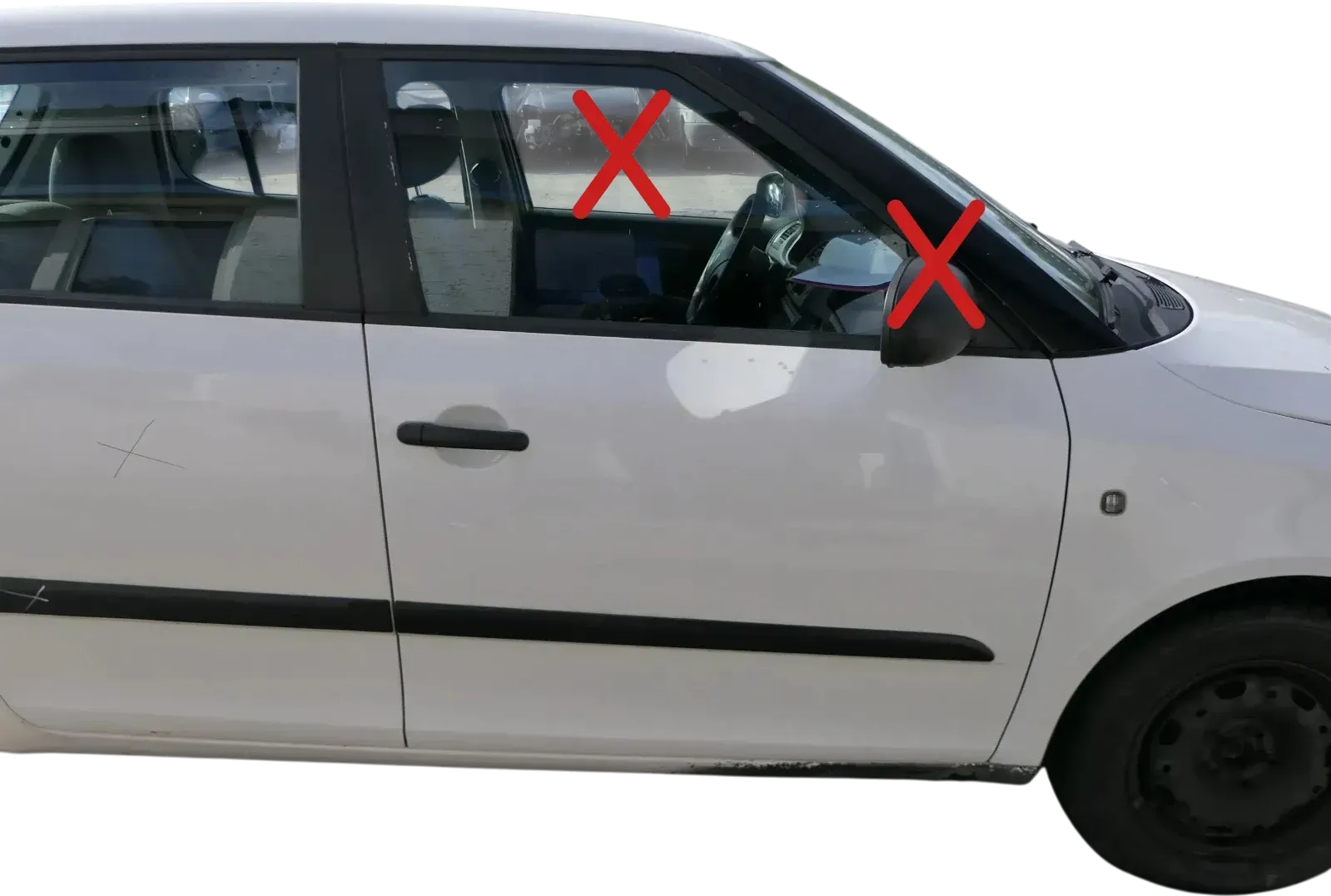 Fabia 5J Limousine Tür vorne rechts Beifahrertür weiß LF9E  - ohne Anbauteile - Bild 1