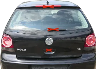 VW Polo 9N3 9N Heckklappe Kofferraumklappe Klappe schwarz LC9Z Scheibe - Bild 1