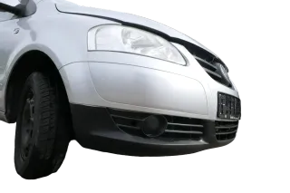 VW Fox 5Z Stoßstange vorne Stoßfänger silber LA7W mit Grill - Bild 3