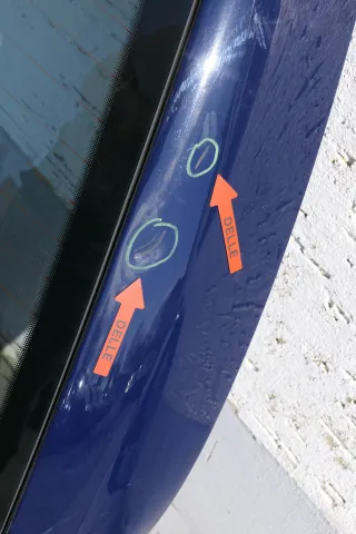 VW Passat 3B Kombi Variant Heckklappe Klappe hinten mit Scheibe blau LA5E mari - Bild 3