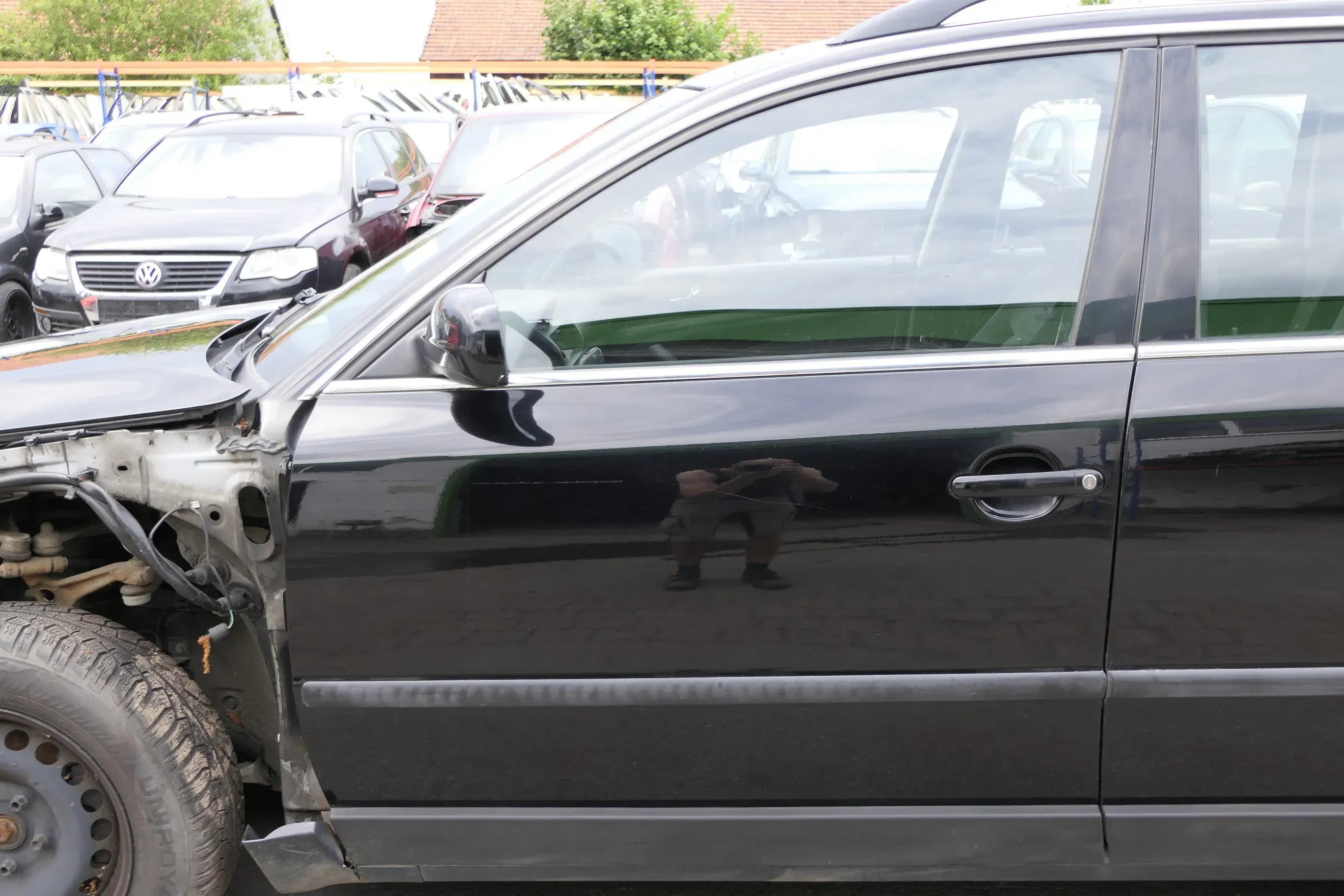 VW Passat 3B 3BG Kombi + Limo Tür vorne links Fahrertür schwarz L041 uni - Bild 1