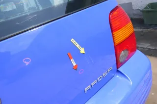 Seat Arosa Heckklappe Klappe hinten Kofferraumklappe blau LS5J bis ca. Bj. 2000 - Bild 7