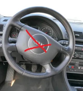 Audi A4 8E B6 B7 Lenkrad 4-Speichen 8E0419091BF Leder schwarz - OHNE Airbag - Bild 1