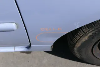 VW Lupo 6X Kotflügel vorne rechts grau blau LR5D - Delle - Bild 5