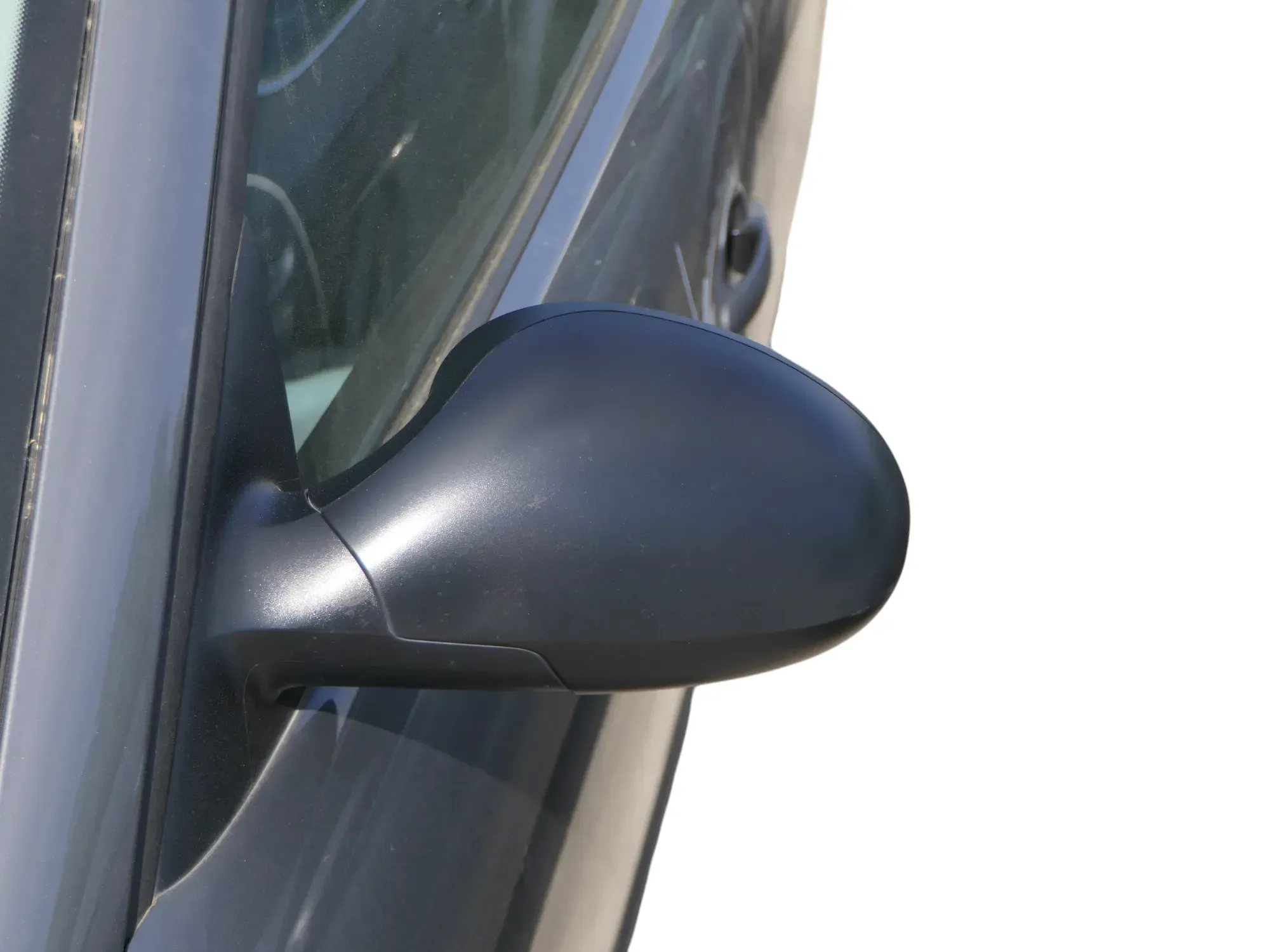 Seat Ibiza 6L mechanischer manuell Spiegel Außenspiegel links schwarz matt blac - Bild 1