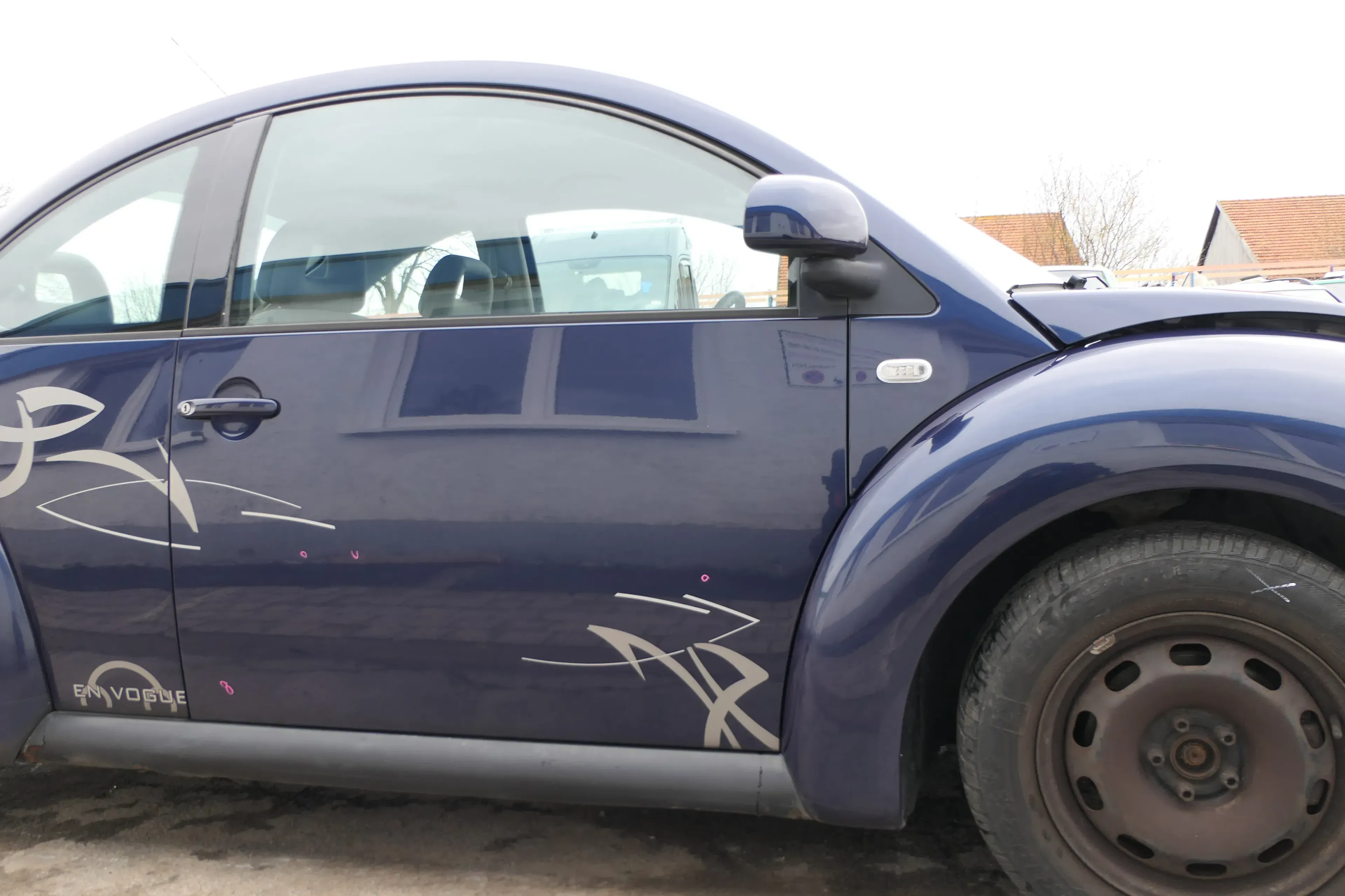 VW New Beetle 1C 9C Tür vorne rechts Beifahrertür blau lila LG5T -OHNE Anbauteil - Bild 1