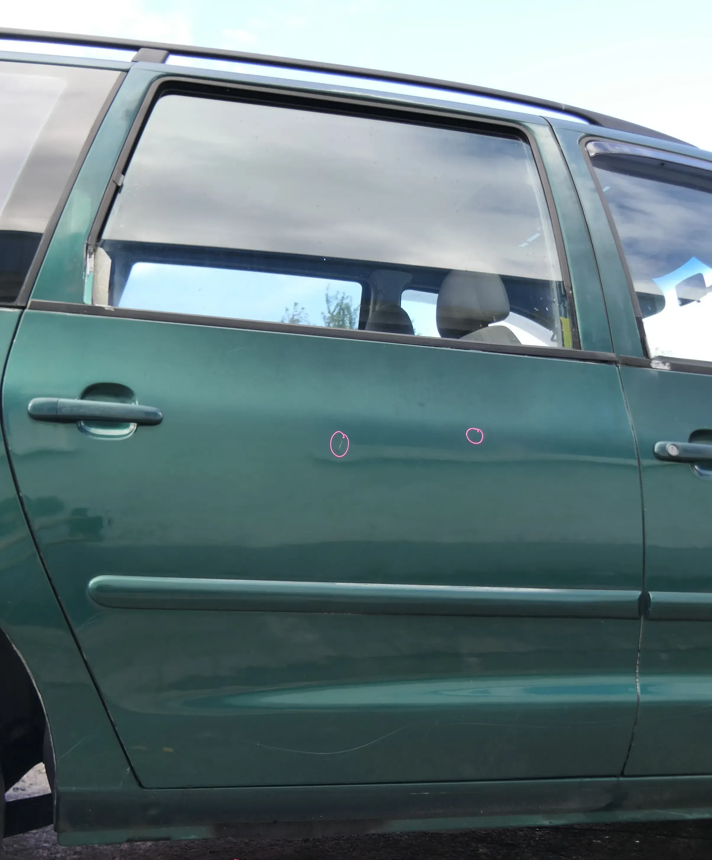 VW Sharan 7M Seat Alhambra Tür hinten rechts bis ca. Bj.1999 -  grün LC6P - Bild 1