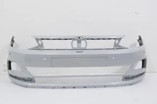 VW Polo AW 2G Stoßstange vorne Frontstoßstange Stoßfänger silber - Bild 1