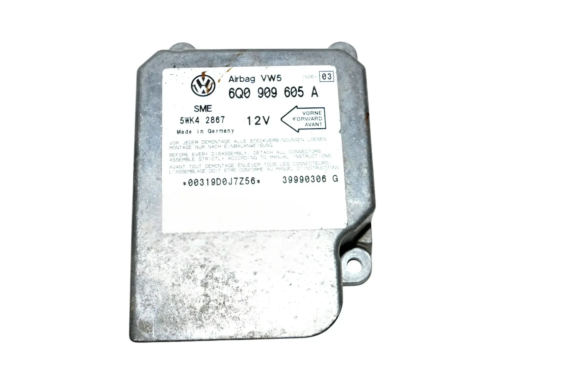 VW Polo 6N2 Bora Steuergerät Airbag Airbagsteuergerät 6Q0909605A Index 03 Golf - Bild 1