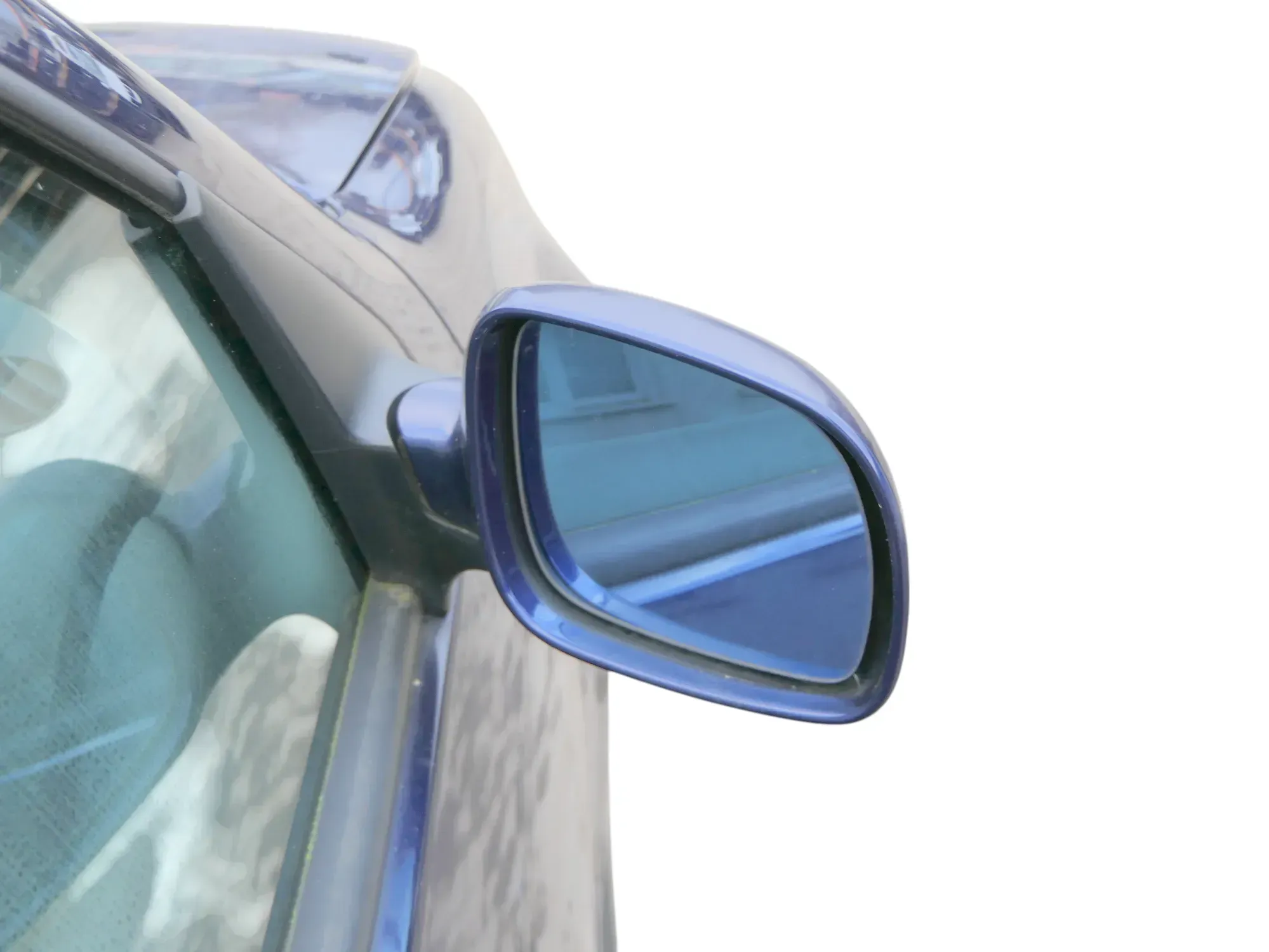 VW Golf 4 Bora elektrischer Spiegel vorne rechts Außenspiegel blau LB5N + Glas - Bild 1