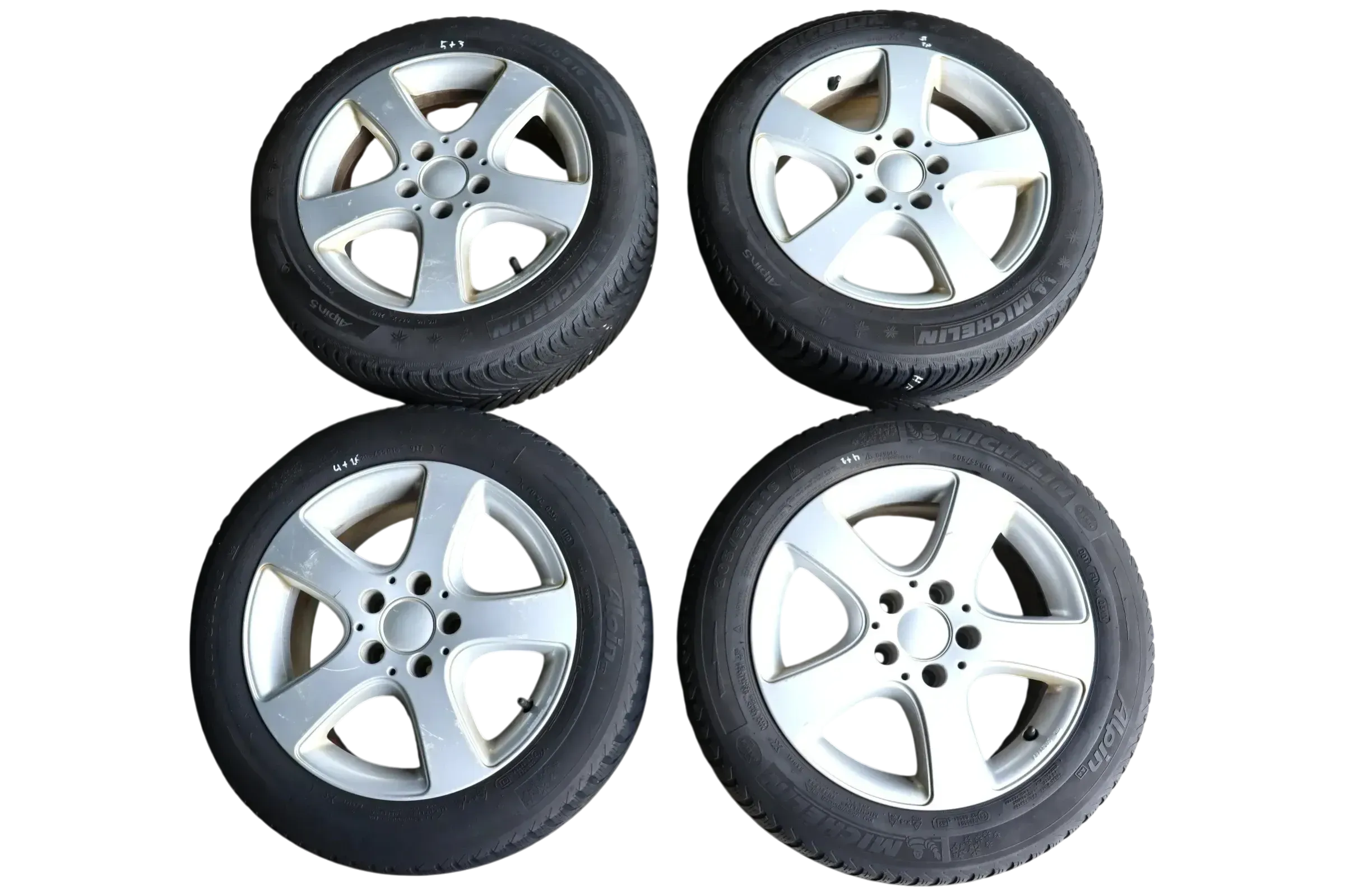 Audi A4 8K B8 Alufelgen Felgen Reifen 205/55 R16 91T M&S Winterreifen Borbet - Bild 1