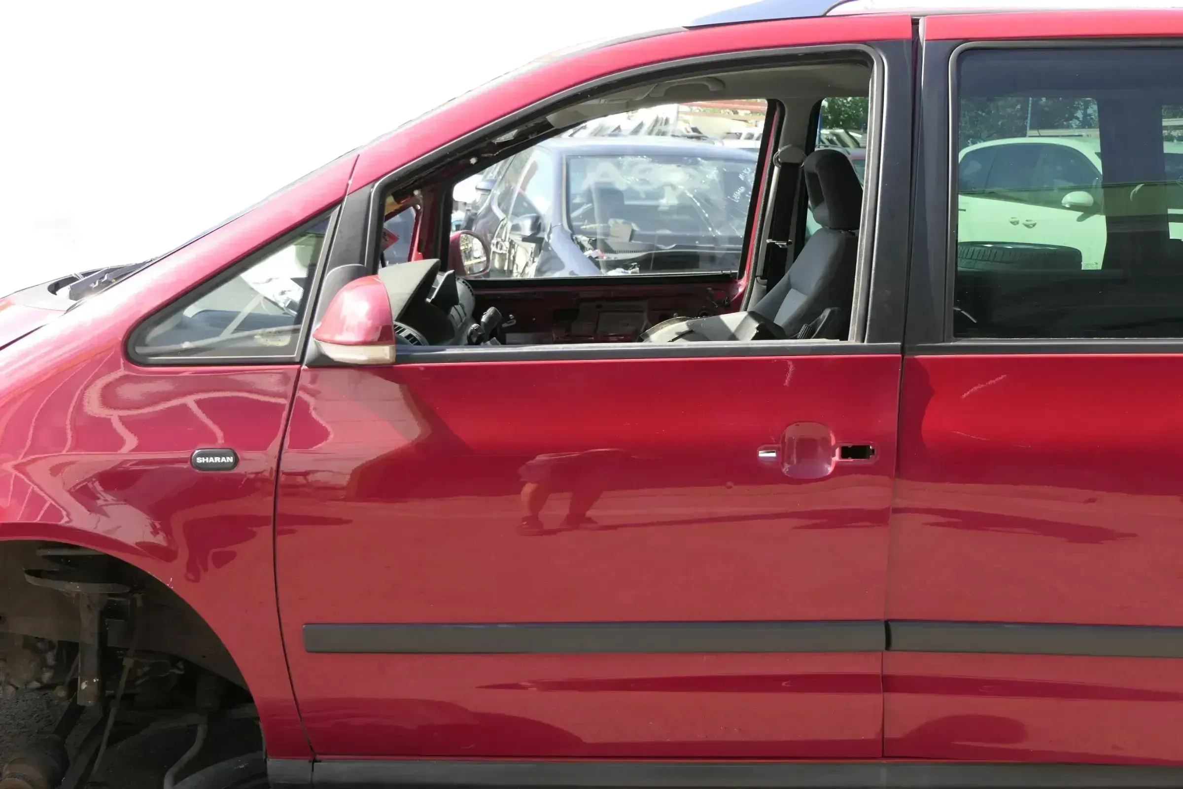 VW Sharan 7M Ford Galaxy Tür links vorne Fahrertür rot LK3A ab2000 Facelift - Bild 1
