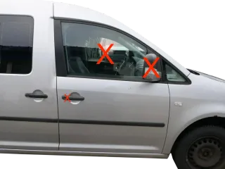 VW Caddy 3 2K Tür vorne rechts Beifahrertür silber LY7W -ohne Anbauteile - Bild 1