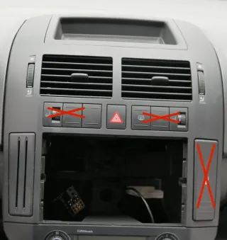 VW Polo 9N Mittelkonsole Verkleidung um Radio schwarz 6Q0858069AC - Bild 1