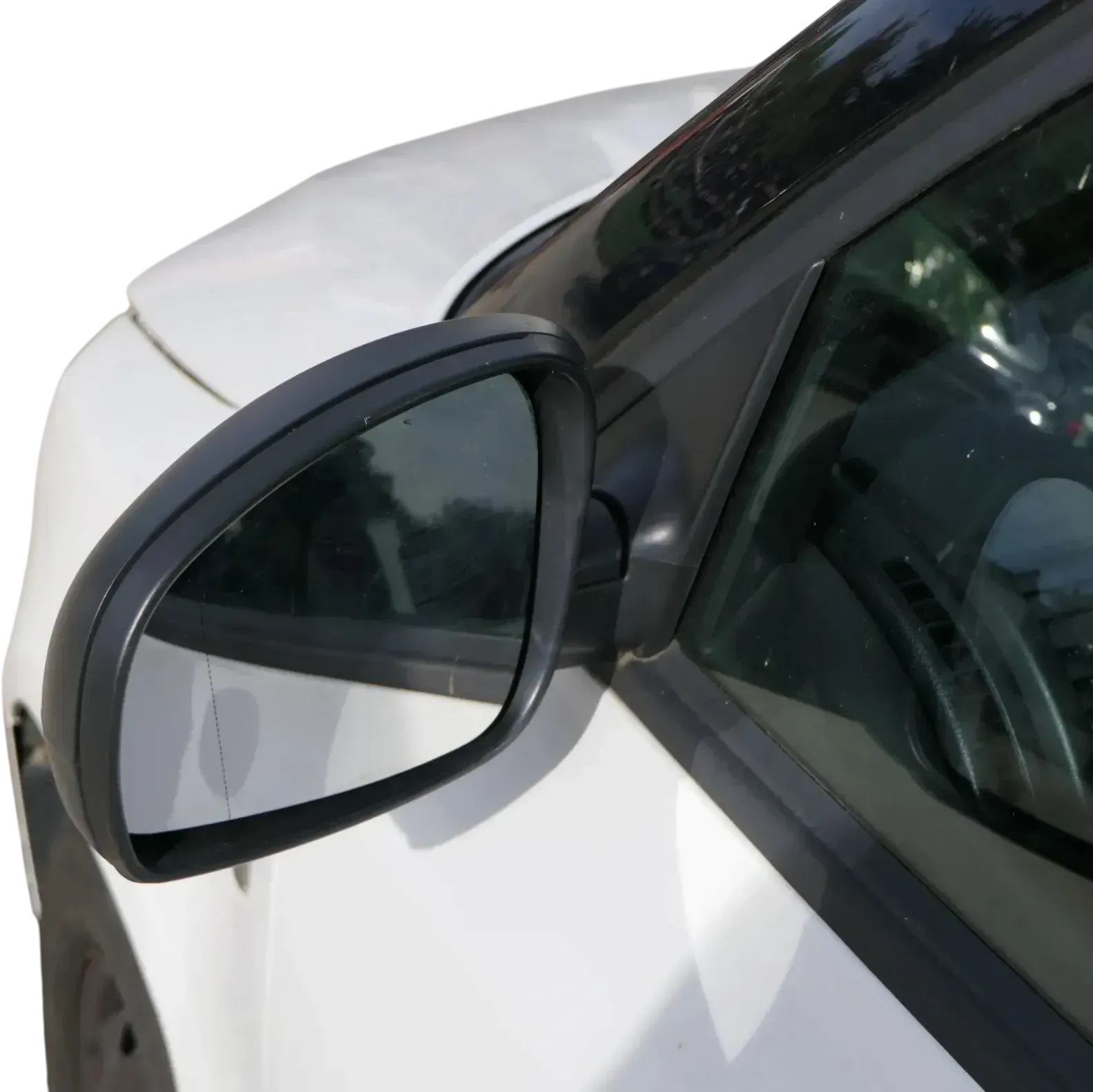 Skoda Fabia 5J mechanisch Spiegel Außenspiegel links mit Glas schwarz - Bild 1
