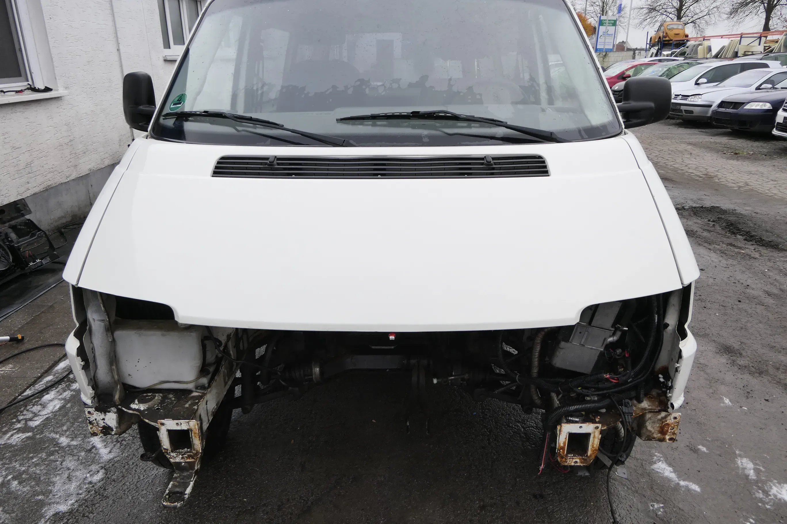 VW T4 Transporter Pritsche Motorhaube Haube Klappe vorne weiß R902 Kurze AC0 - Bild 1