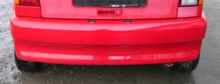 VW Polo 6N Stoßstange hinten 2-geteilte Heckstoßstange rot LP3G Stoßfänger - Bild 1