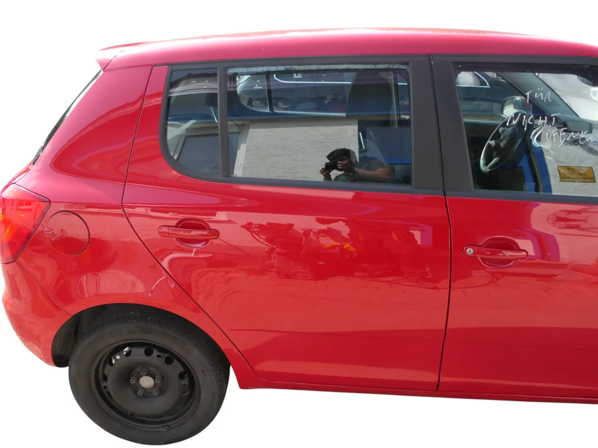 Skoda Fabia 5J Limousine Tür hinten rechts rot LF3K - ohne Anbauteile - Bild 1