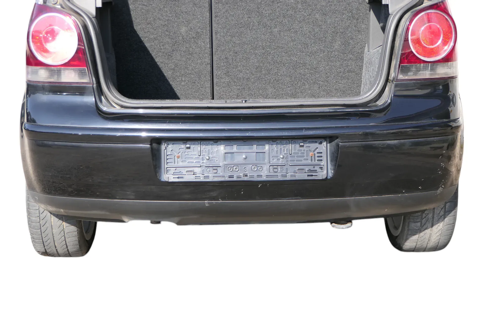 VW Polo 9N 9N3 Stoßstange Heckstoßstange hinten schwarz L041 - Bild 1