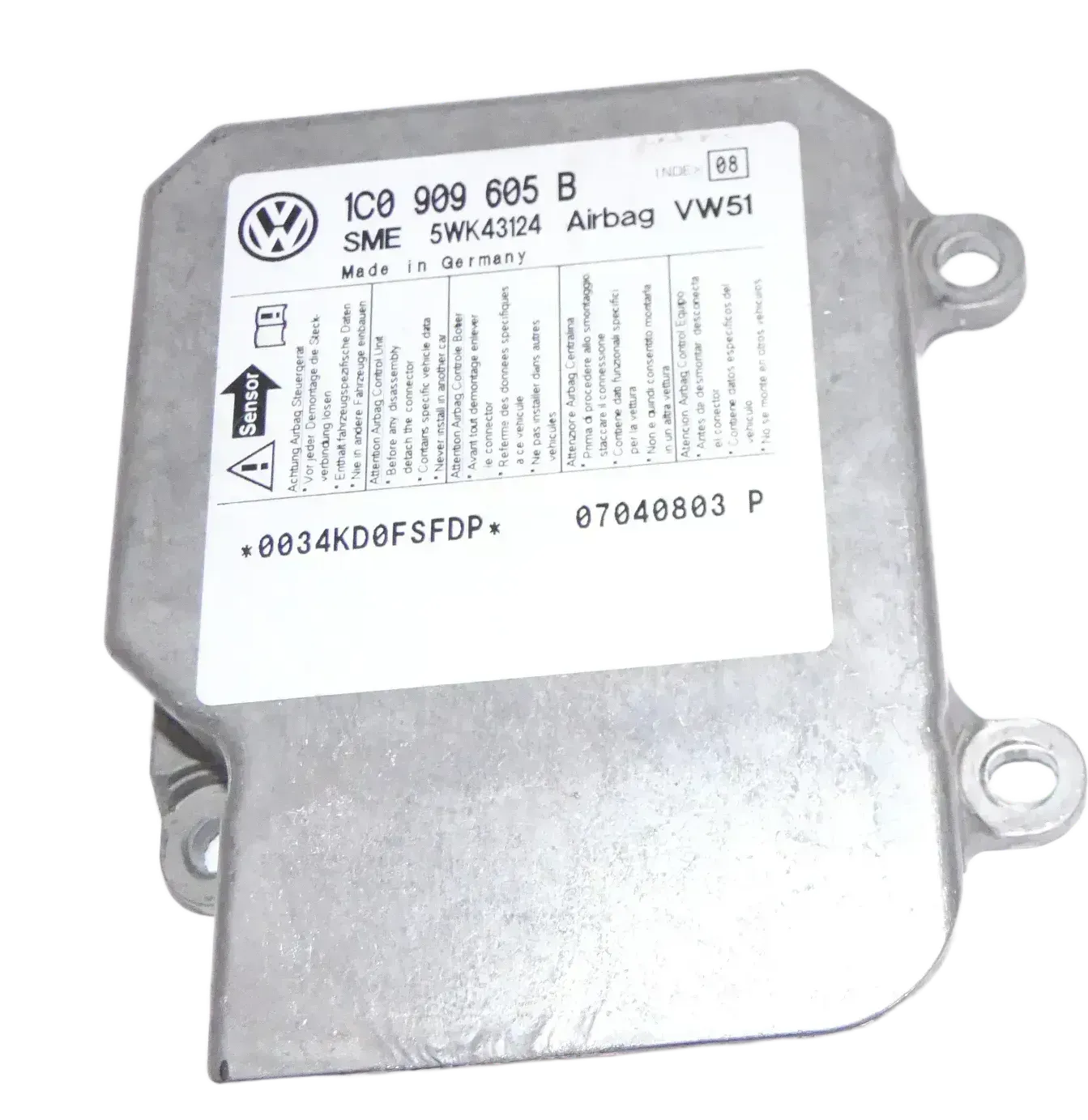 VW Passat 3BG T5 Steuergerät Airbag Airbagsteuergerät 1C0909605B Index 08 - Bild 1
