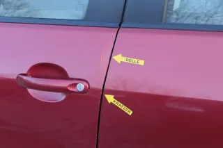 VW Golf Plus 5M Türblatt Tür vorne links Fahrertür rot LA3X  -Türblatt +Rahmen - Bild 4