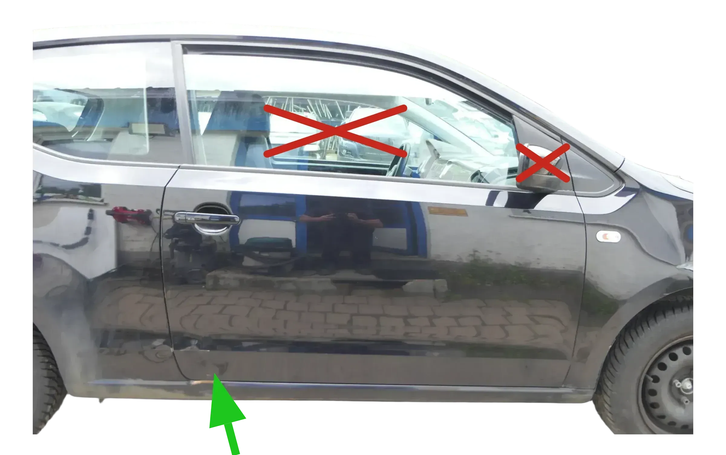 VW Up Citygo Seat Mii Tür vorne rechts Beifahrertür 2/3-Türer schwarz ohneAnbaut - Bild 1
