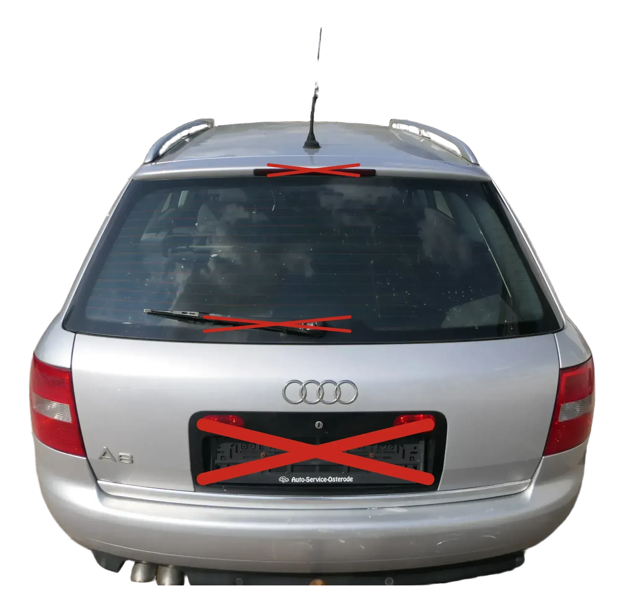 A6 4B Kombi Avant Kofferraumklappe hinten Heckklappe Deckel silber LY7W Scheibe - Bild 1