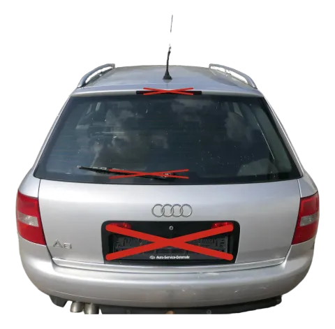 A6 4B Kombi Avant Kofferraumklappe hinten Heckklappe Deckel silber LY7W Scheibe