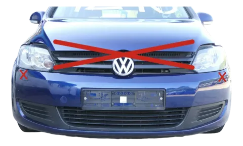 Golf 6 5M Plus Stoßstange vorne Frontstoßstange Stoßfänger blau LD5Q SWR