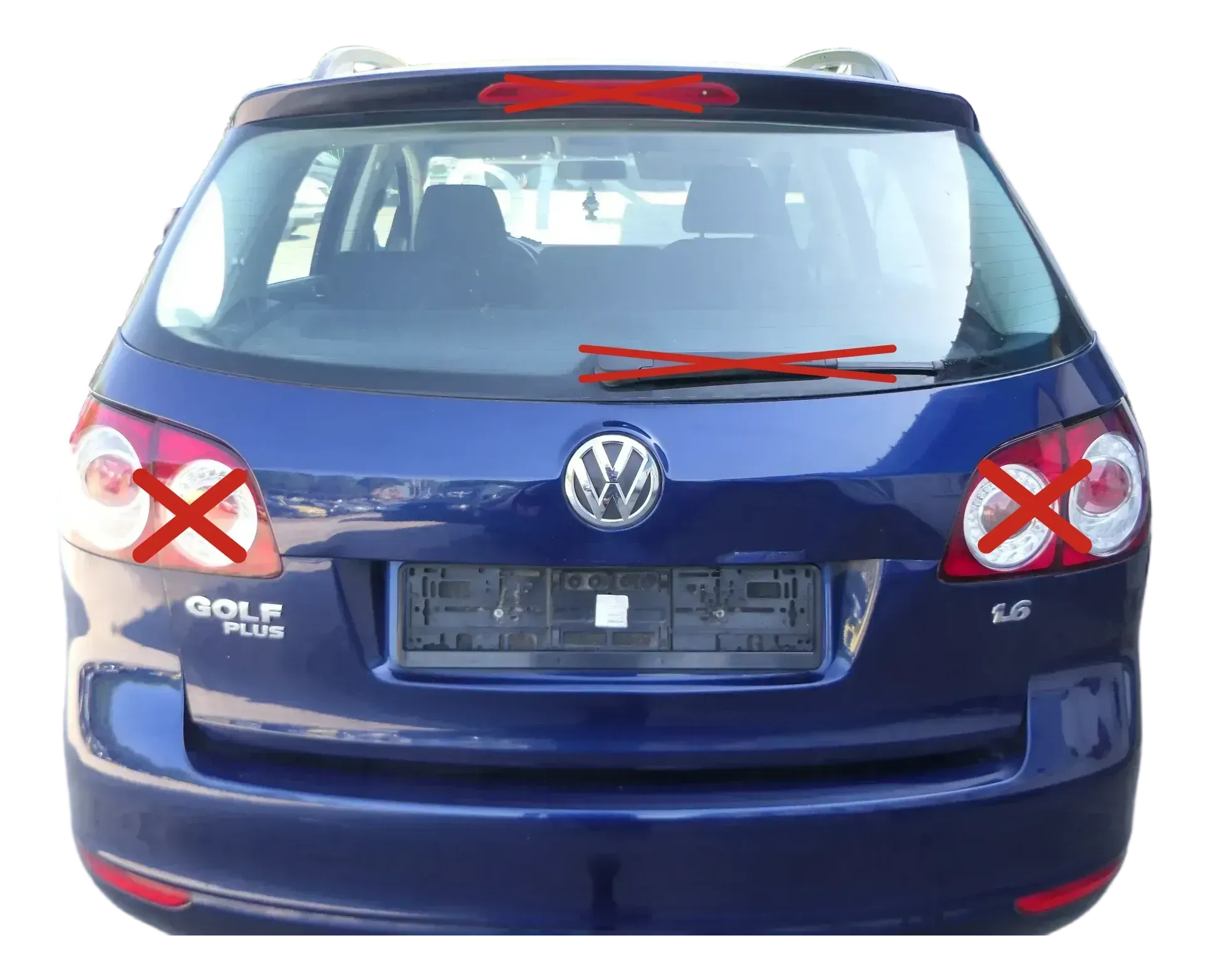 VW Golf Plus 5M 521 Heckklappe hinten Kofferraumklappe + Scheibe blau LD5Q DELLE - Bild 1