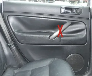 1x Passat 3B 3BG Türverkleidung Verkleidung Tür hinten links schwarz Leder - Bild 1