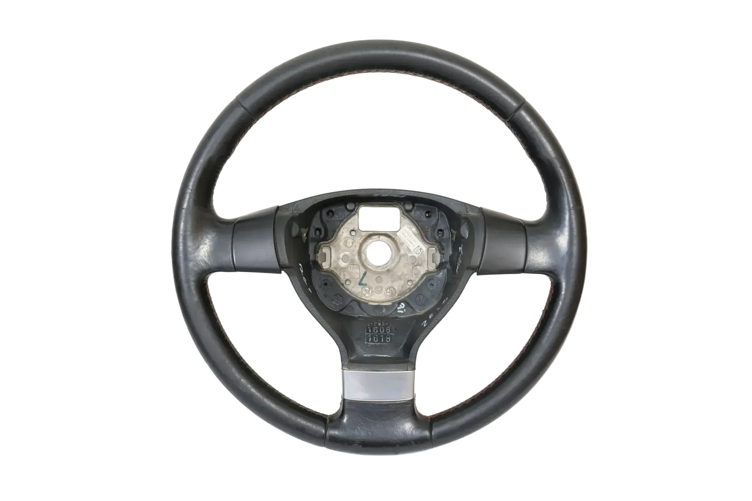 VW Eos Lenkrad Sportlenkrad Leder 3-Speichen Lederlenkrad  orange Nähte - Bild 1