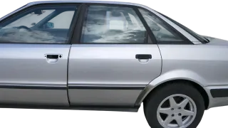 Audi 80 90 Tür hinten links Rahmen Türblatt grau LY7T -ohne Anbauteile - Bild 1