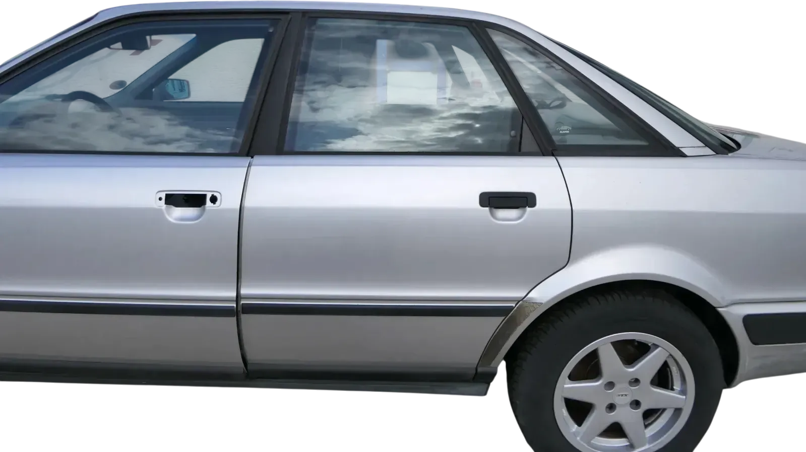 Audi 80 90 Tür hinten links Rahmen Türblatt grau LY7T -ohne Anbauteile - Bild 1