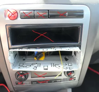 Seat Ibiza 6L Mittelkonsole Verkleidung um Radio Blende Armaturenbrett silber - Bild 1