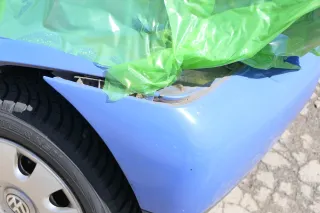 VW Lupo Stoßstange hinten Heckstoßstange Stoßfänger blau LR5A - Bild 4