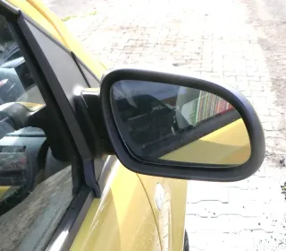 VW Fox 5Z manueller Spiegel Außenspiegel + Glas rechts gelb LY1C mechanisch h - Bild 2
