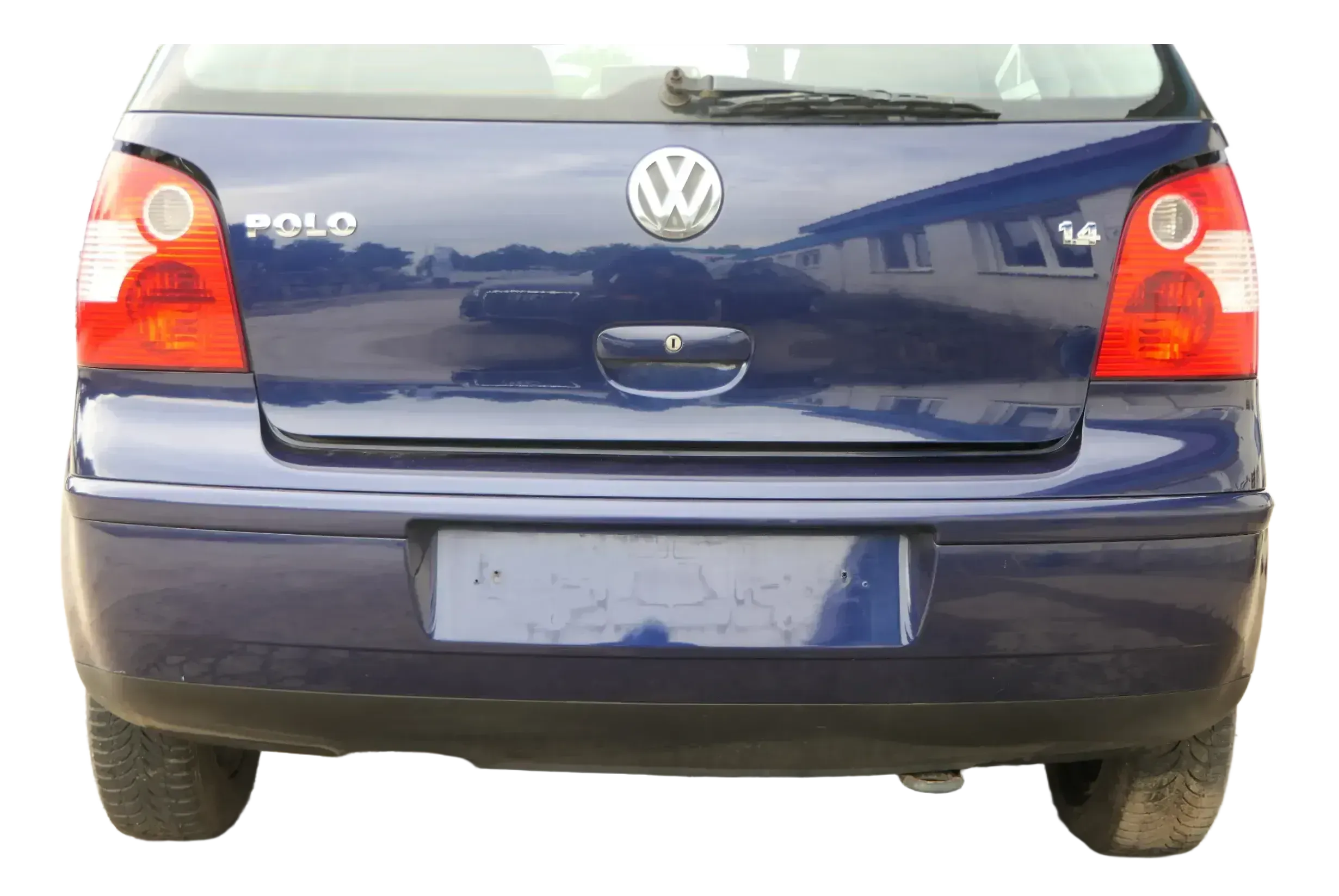 VW Polo 9N 9N3 Stoßstange Heckstoßstange hinten blau LB5N - Bild 1