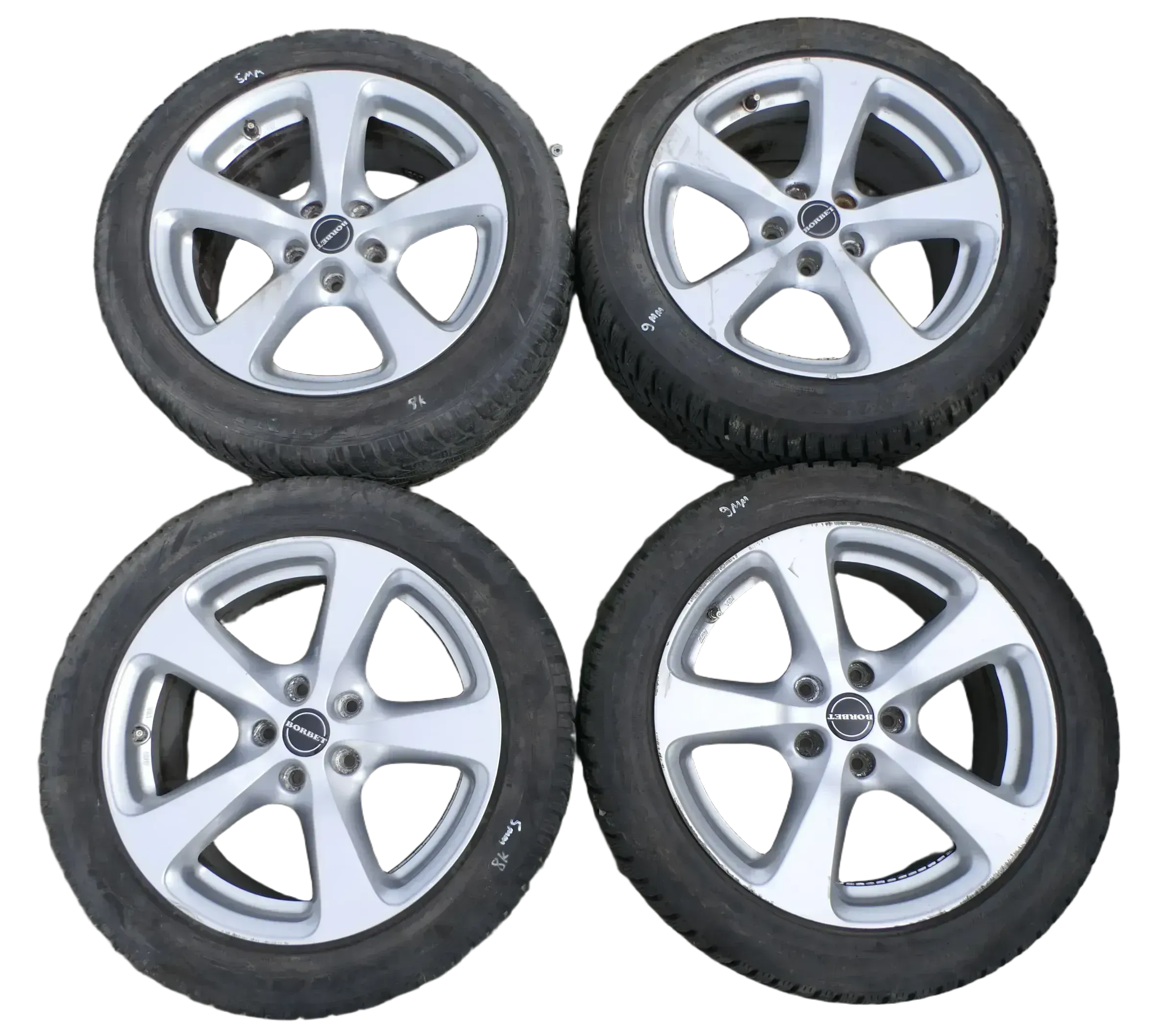Audi A4 8K B8 Alufelgen Felgen Reifen 225/50 R17 98V M&S Borbet KBA 46717 - Bild 1