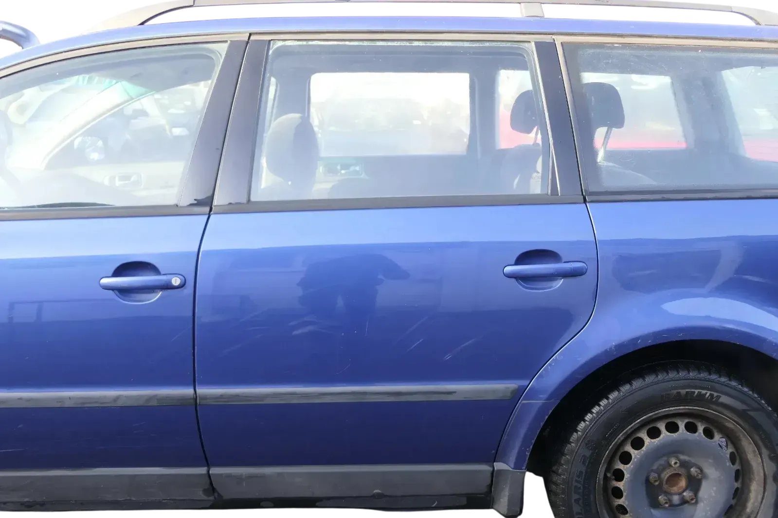 VW Passat 3B 3BG Kombi Variant Tür hinten links blau LR5V + Scheibe - Bild 1