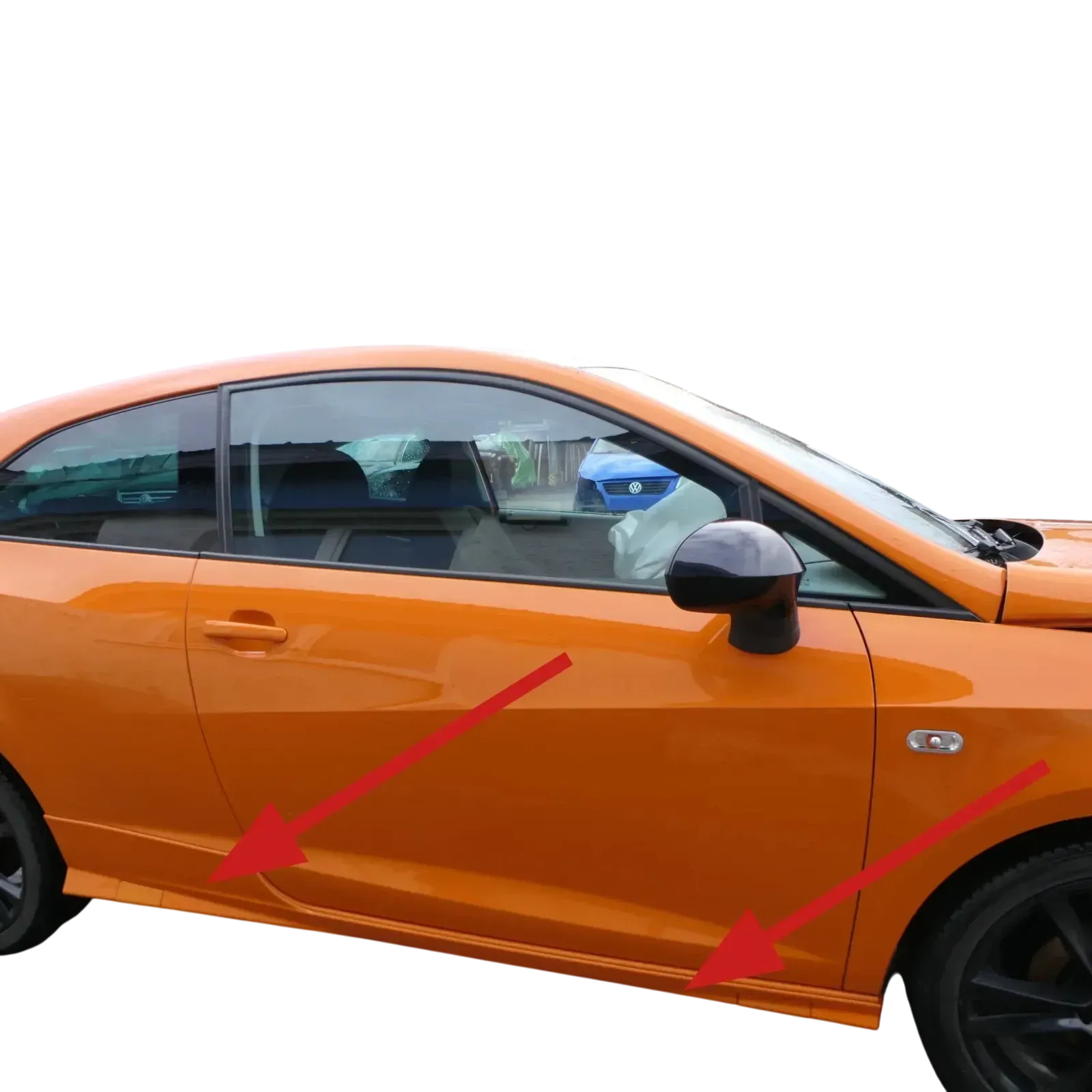 Ibiza 6J Blende Holm rechts unten Schweller Unterholmverkleidung orange LP2C - Bild 1