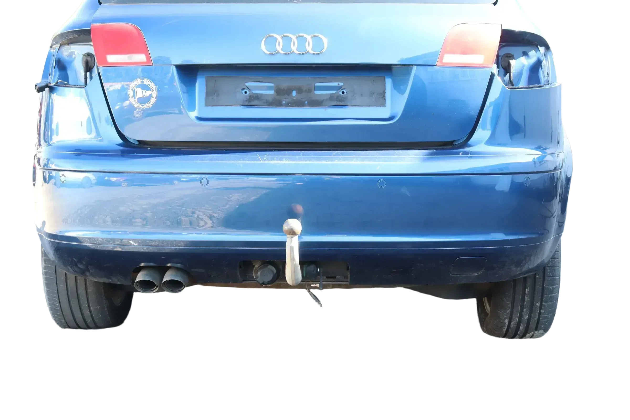 Audi A3 8P Stoßstange Stoßfänger hinten 4/5-Türer blau LZ5C AHK PDC - Bild 1