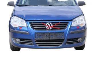 VW Polo 9N3 Stoßstange vorne Frontstoßstange Stoßfänger blau LA5K SWR - Bild 1