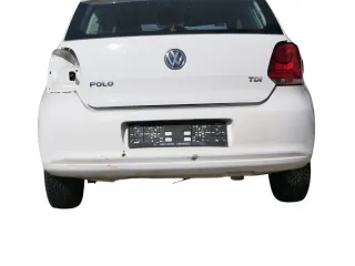 VW Polo 6R Stoßstange Heckstoßstange hinten weiß LB9A   -  MÄNGEL  BILDER ! - Bild 1