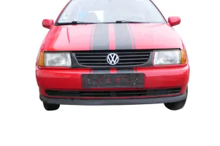 VW Polo 6N Stoßstange vorne 2-geteilte Frontstoßstange rot LP3G Stoßfänger - Bild 15