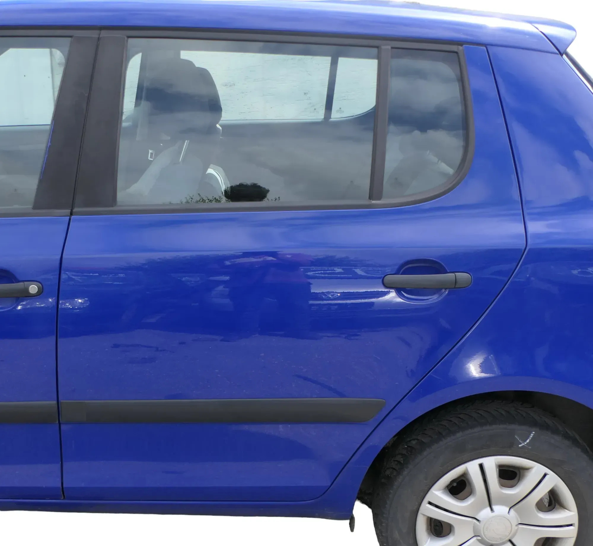 Skoda Fabia 5J Limousine Tür hinten links blau LF5K - ohne Anbauteile - Bild 1