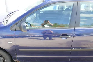 VW Polo 9N 9N3 Tür vorne links Fahrertür 4/5-Türer blau LB5N ohneAnbauteile - Bild 1