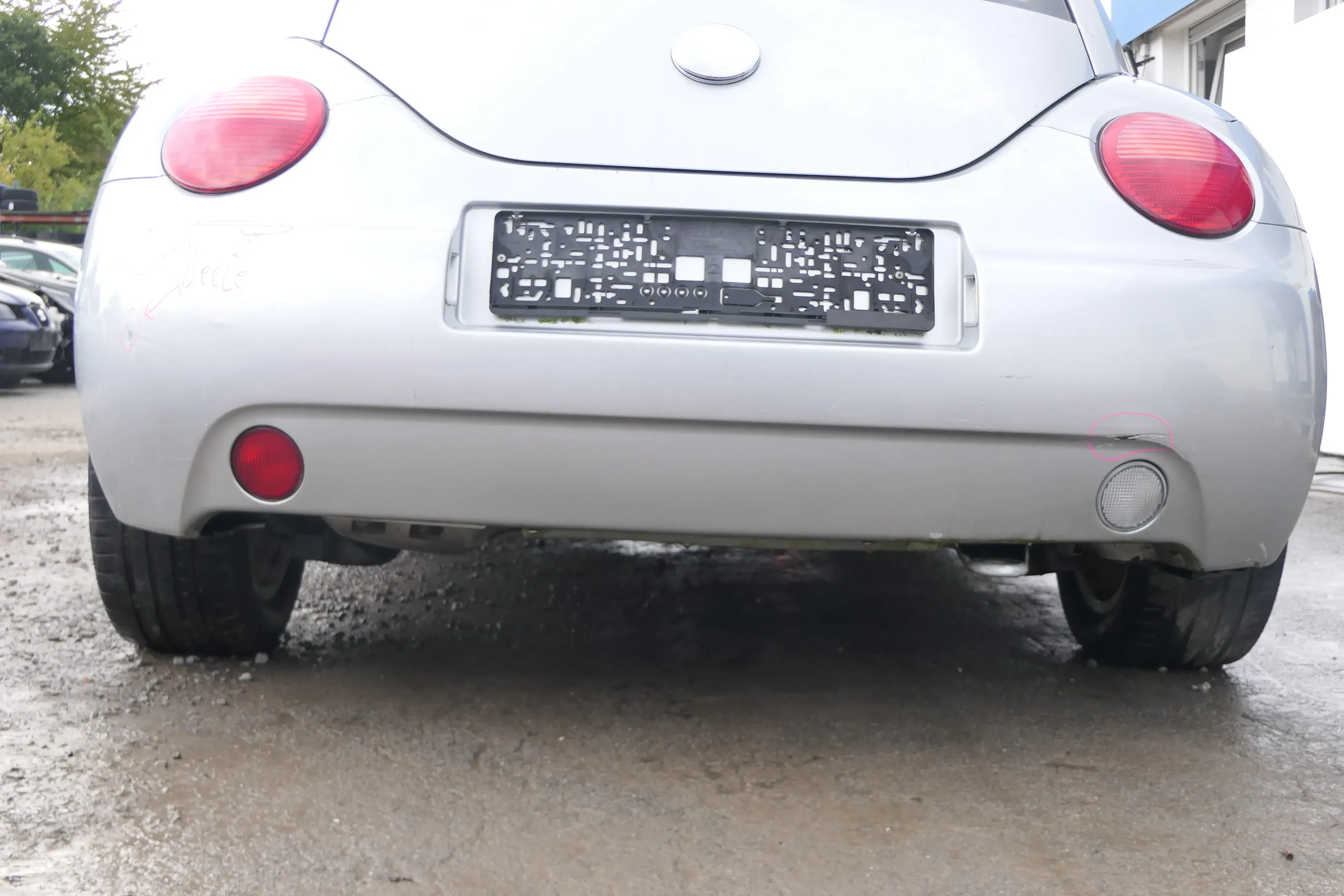 VW New Beetle 9C Stoßstange hinten Stoßfänger grau silber LG9R Heckstoßfänger - Bild 1