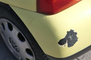 VW Lupo Stoßstange hinten Heckstoßstange Stoßfänger gelb LD1B 6X0807421E - Bild 5