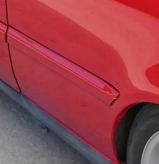 Golf 3 1H Leiste Zierleiste Seite hinten links rot LP3G 2/3-Türer lackier - Bild 1